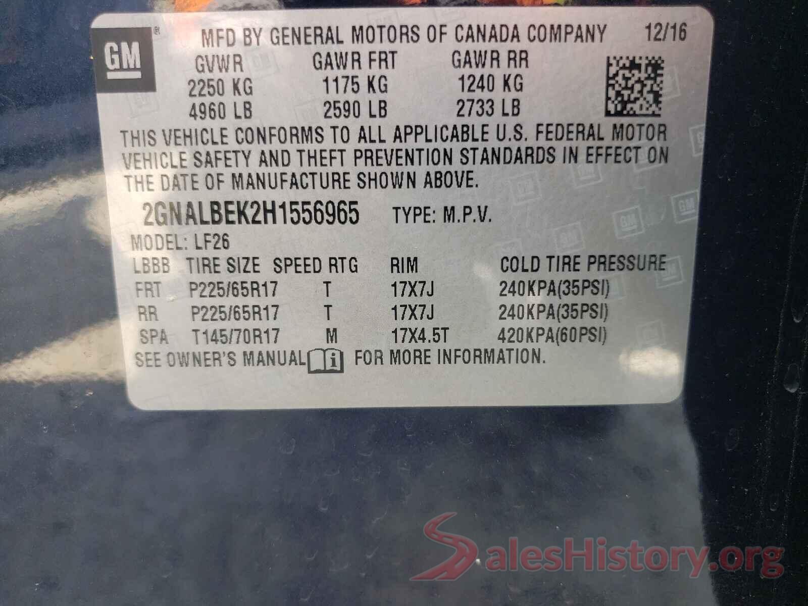 2GNALBEK2H1556965 2017 CHEVROLET EQUINOX