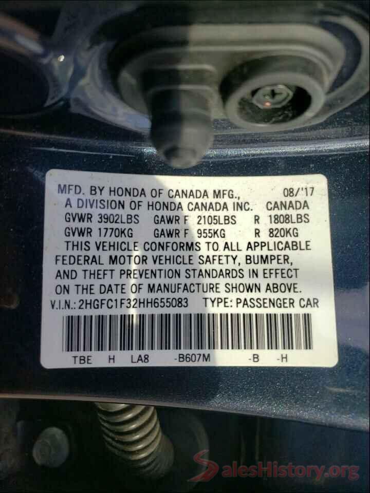 2HGFC1F32HH655083 2017 HONDA CIVIC