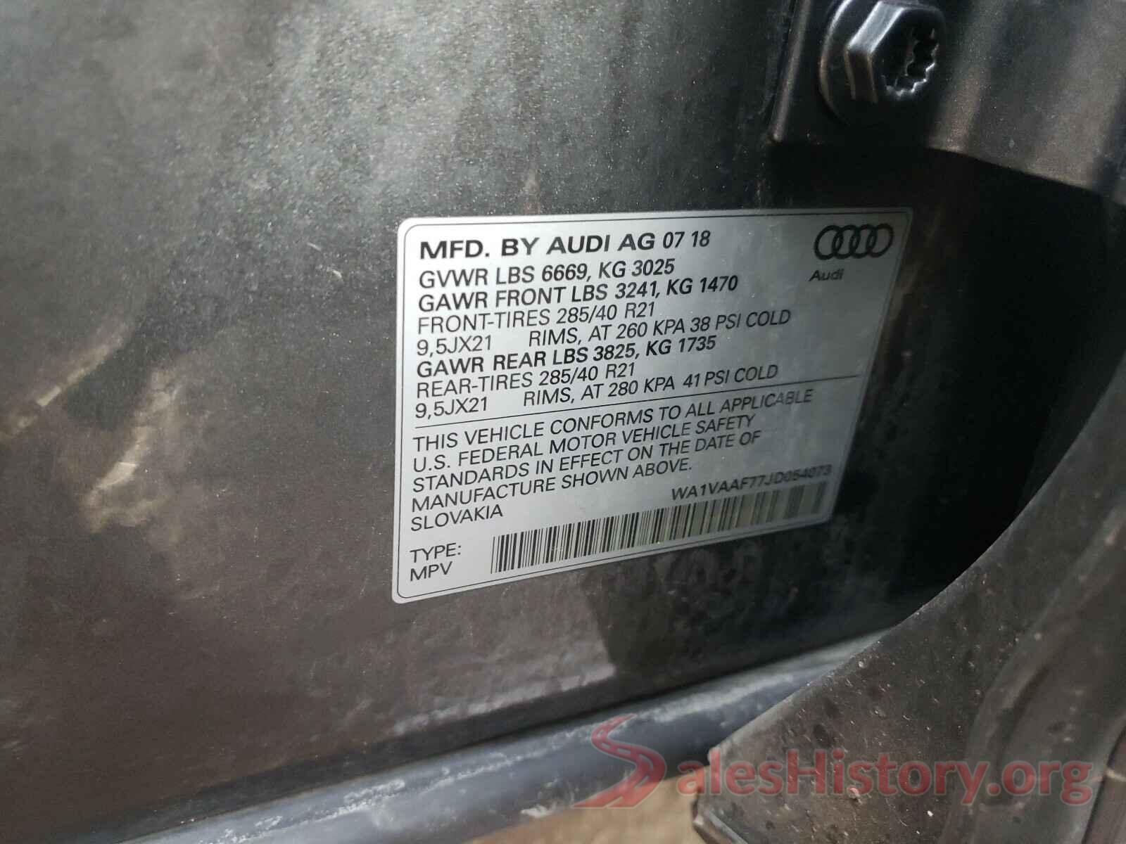 WA1VAAF77JD054073 2018 AUDI Q7