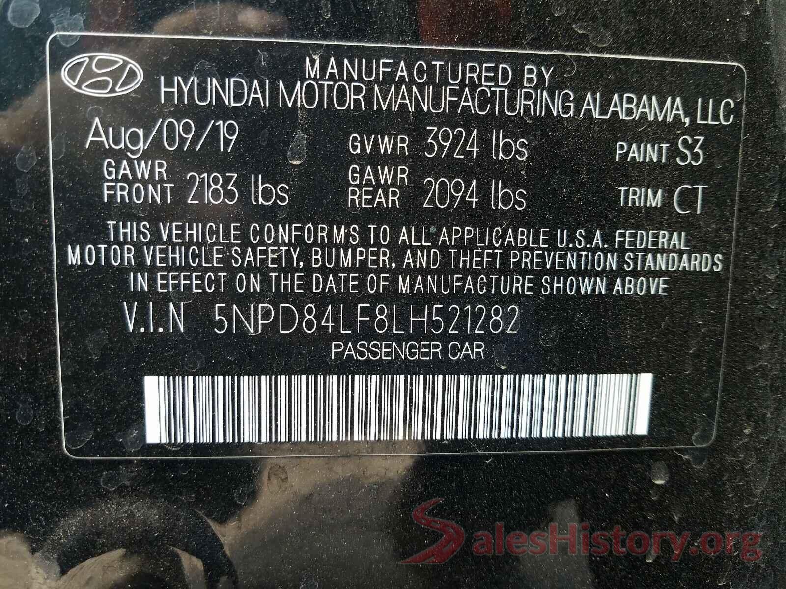 5NPD84LF8LH521282 2020 HYUNDAI ELANTRA