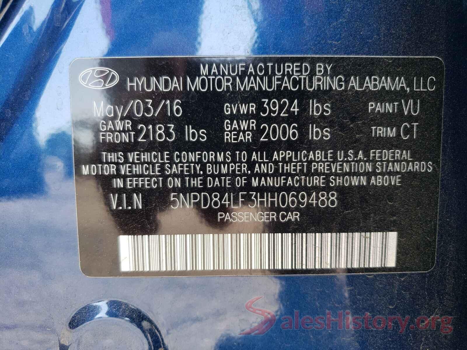 5NPD84LF3HH069488 2017 HYUNDAI ELANTRA