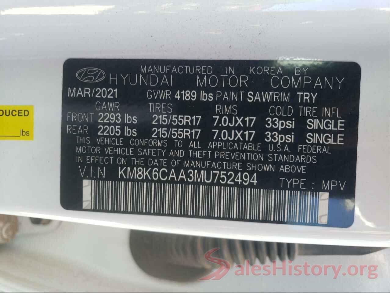 KM8K6CAA3MU752494 2021 HYUNDAI KONA