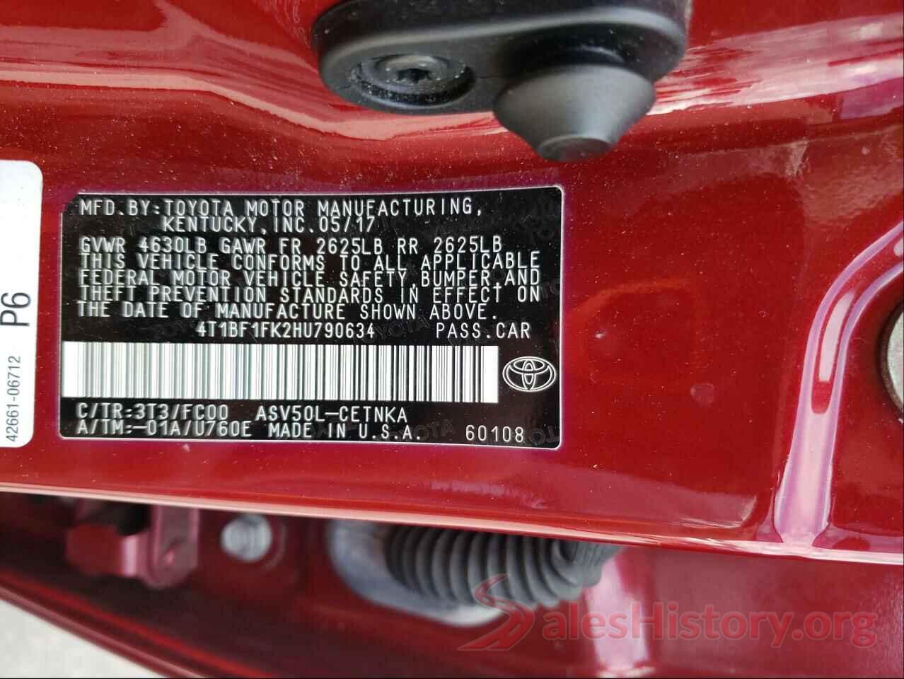 4T1BF1FK2HU790634 2017 TOYOTA CAMRY