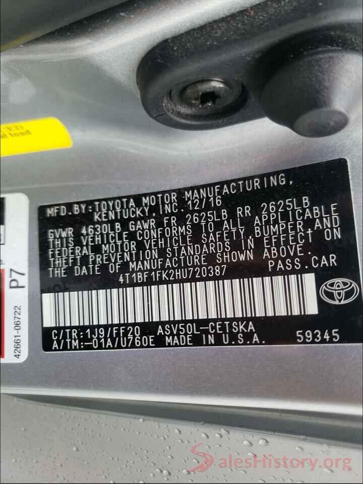 4T1BF1FK2HU720387 2017 TOYOTA CAMRY