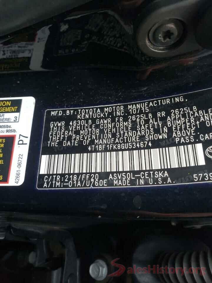 4T1BF1FK8GU534674 2016 TOYOTA CAMRY