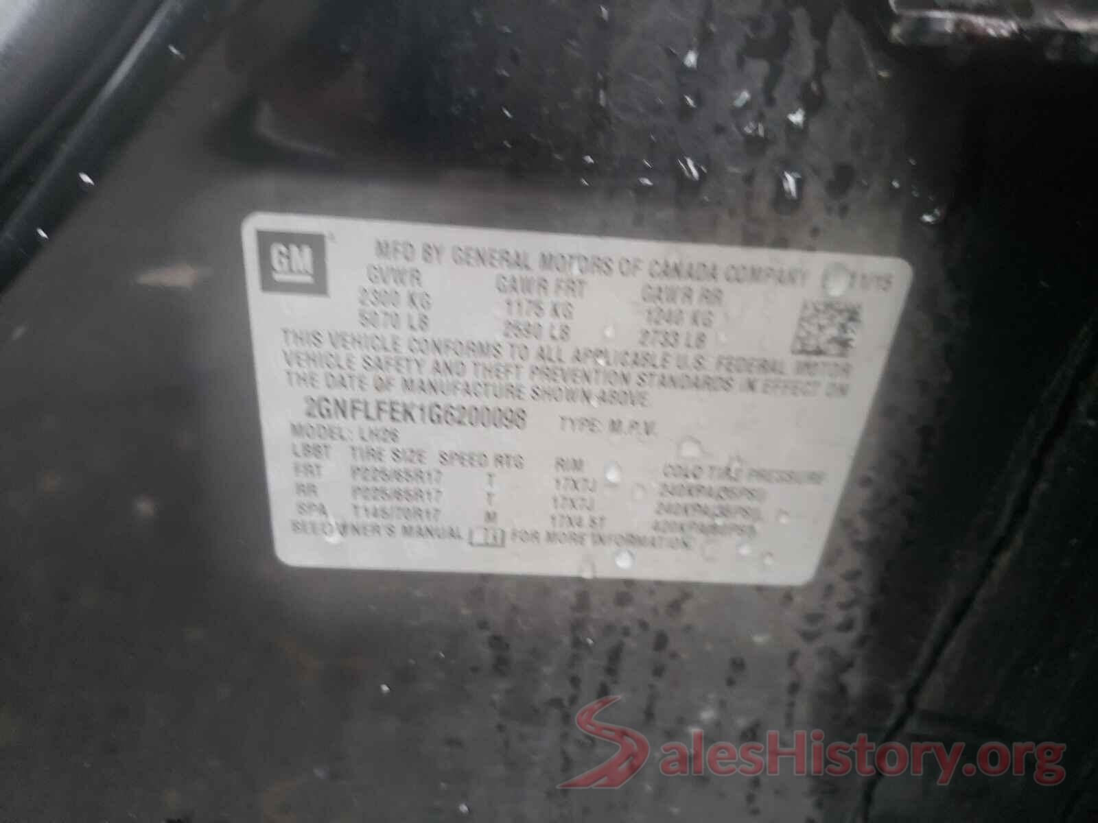 2GNFLFEK1G6200098 2016 CHEVROLET EQUINOX