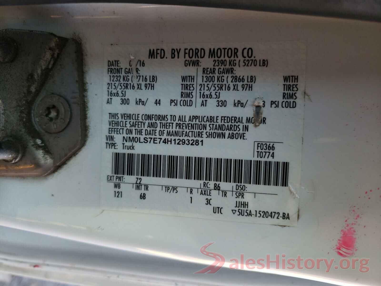 NM0LS7E74H1293281 2017 FORD TRANSIT CO