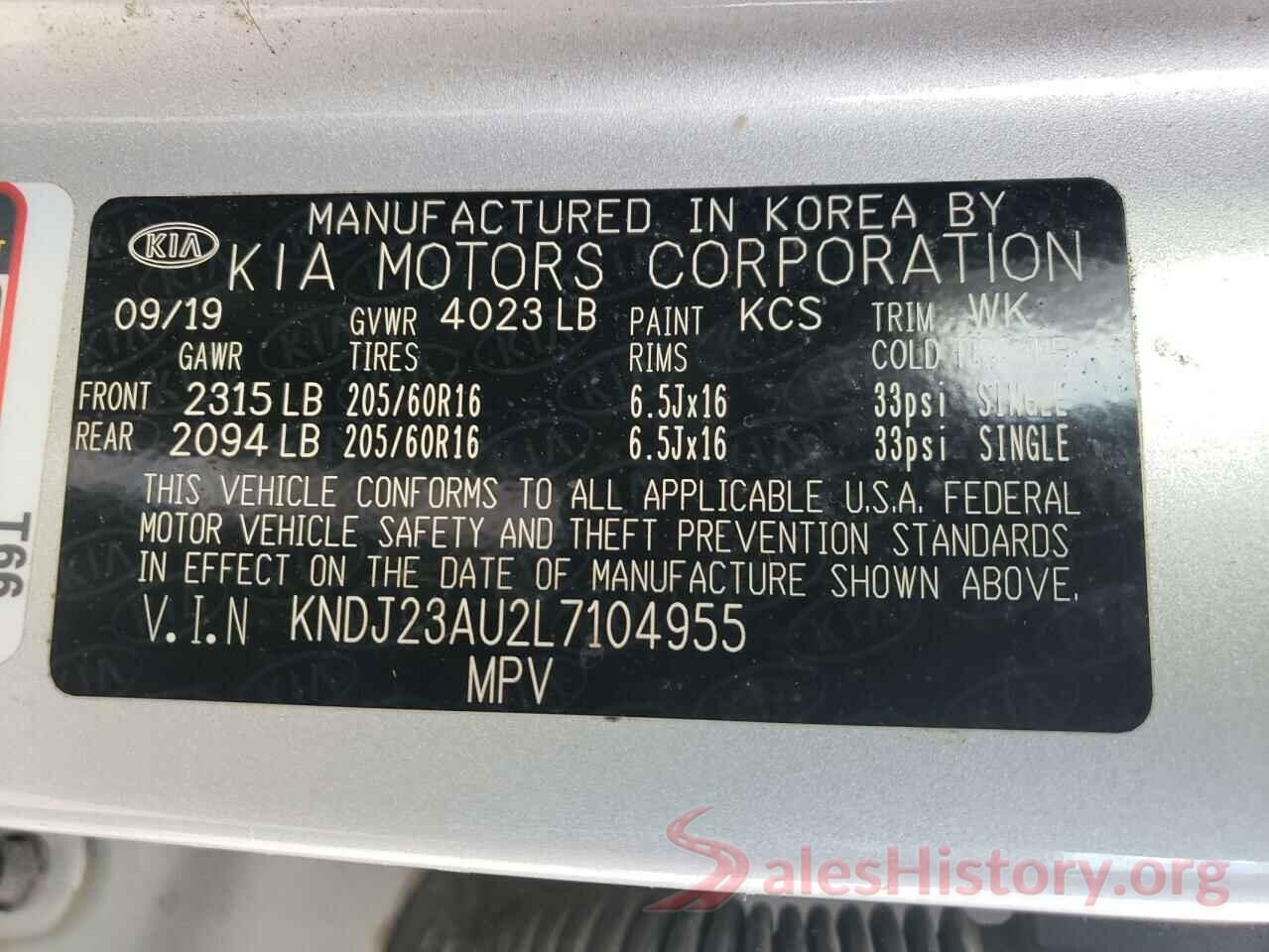 KNDJ23AU2L7104955 2020 KIA SOUL