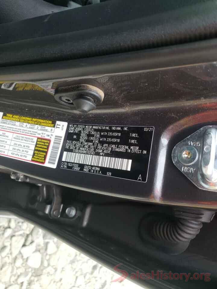 5TDBZRBH9MS102583 2021 TOYOTA HIGHLANDER