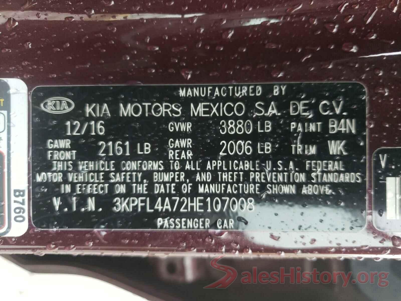 3KPFL4A72HE107008 2017 KIA FORTE