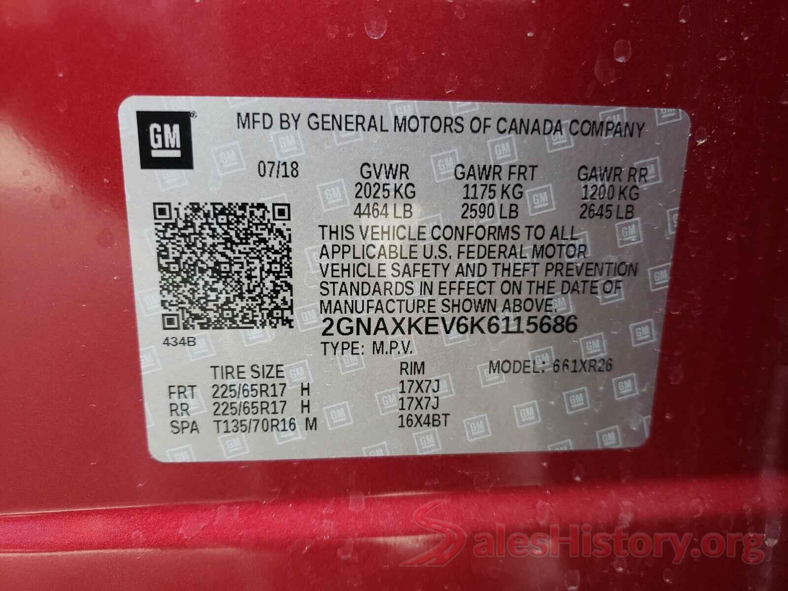 2GNAXKEV6K6115686 2019 CHEVROLET EQUINOX