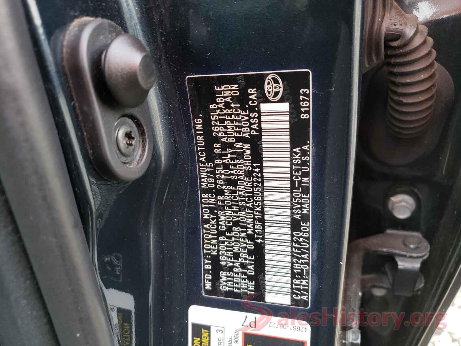 4T1BF1FK5GU522241 2016 TOYOTA CAMRY