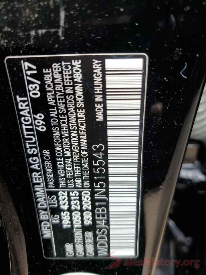 WDDSJ4EB1JN515543 2018 MERCEDES-BENZ CLA-CLASS