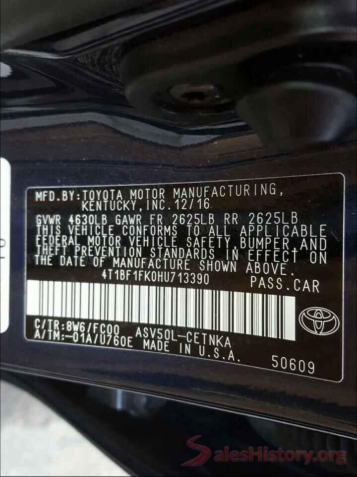 4T1BF1FK0HU713390 2017 TOYOTA CAMRY