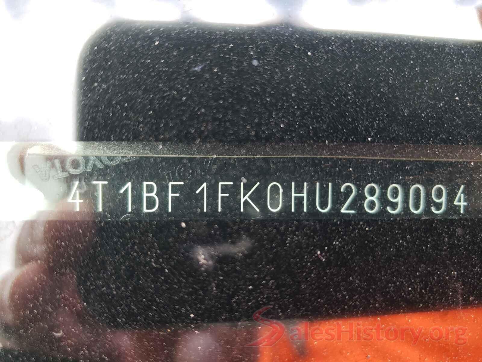 4T1BF1FK0HU289094 2017 TOYOTA CAMRY