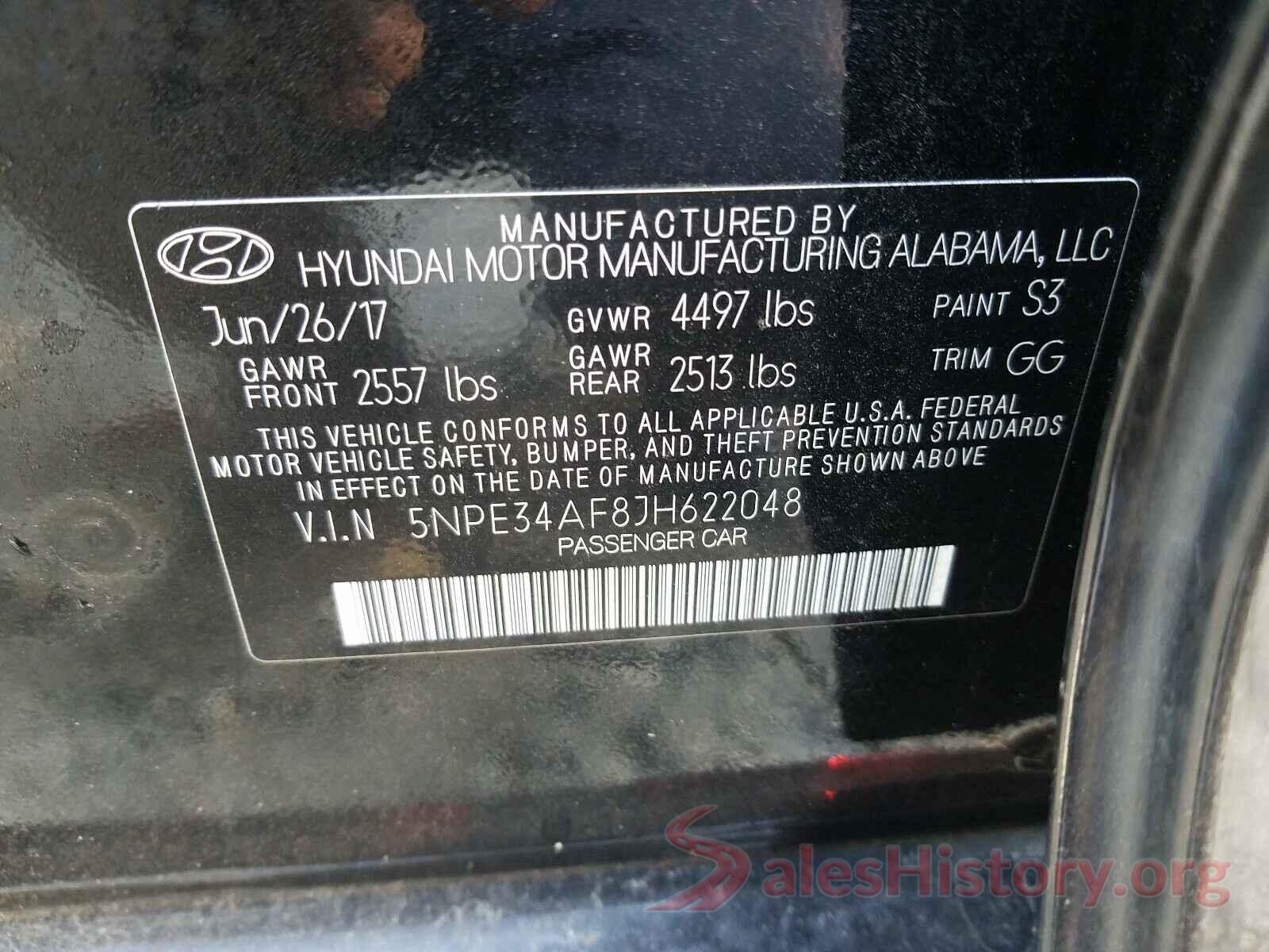 5NPE34AF8JH622048 2018 HYUNDAI SONATA