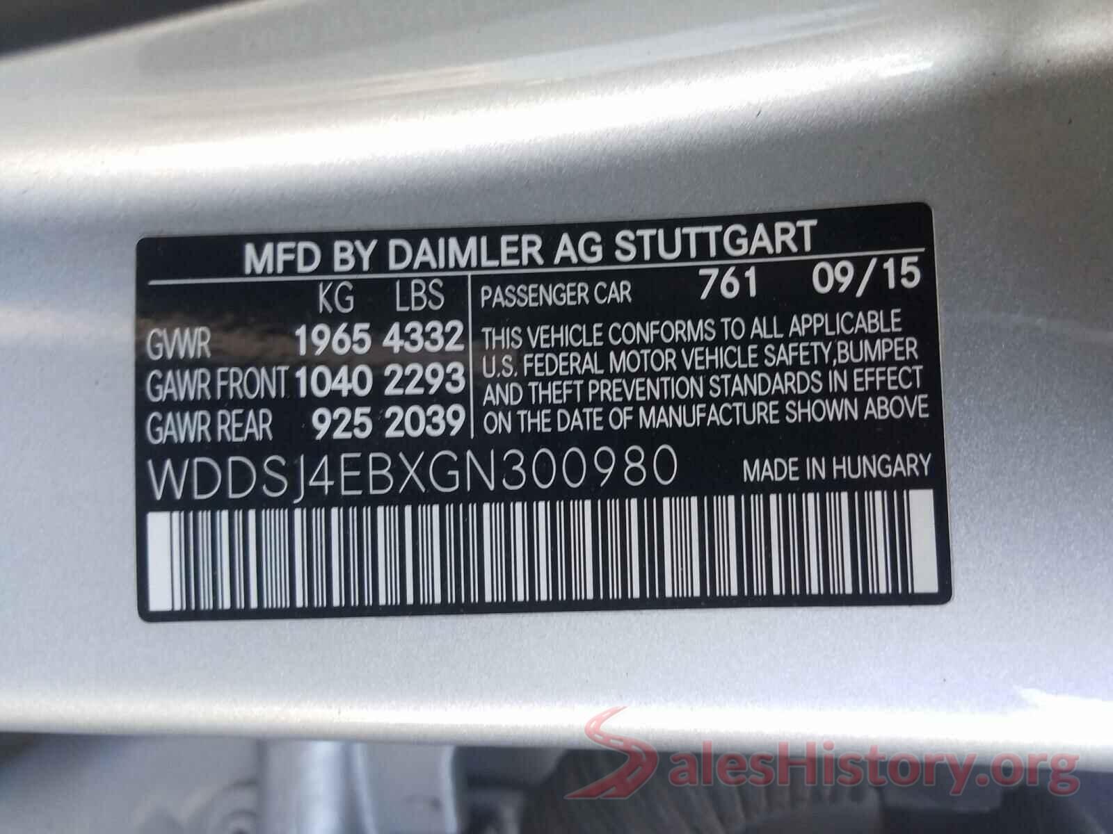 WDDSJ4EBXGN300980 2016 MERCEDES-BENZ C CLASS