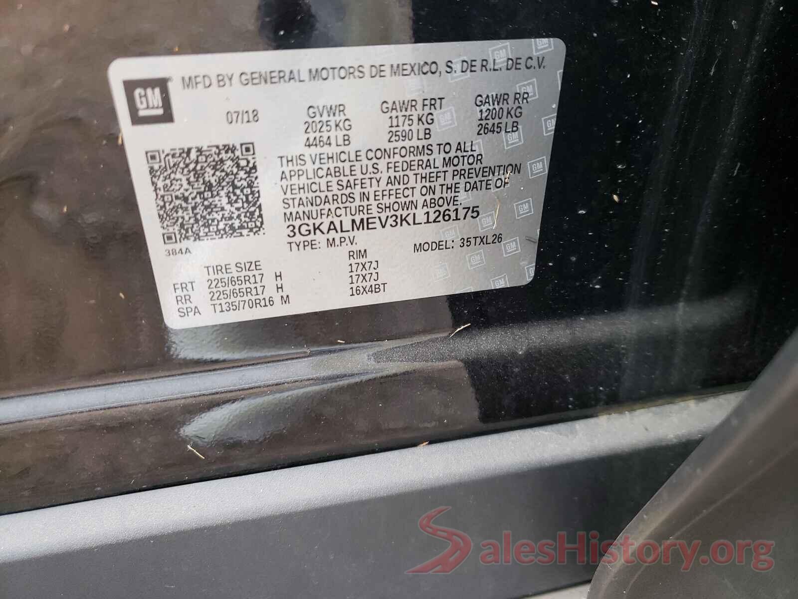 3GKALMEV3KL126175 2019 GMC TERRAIN