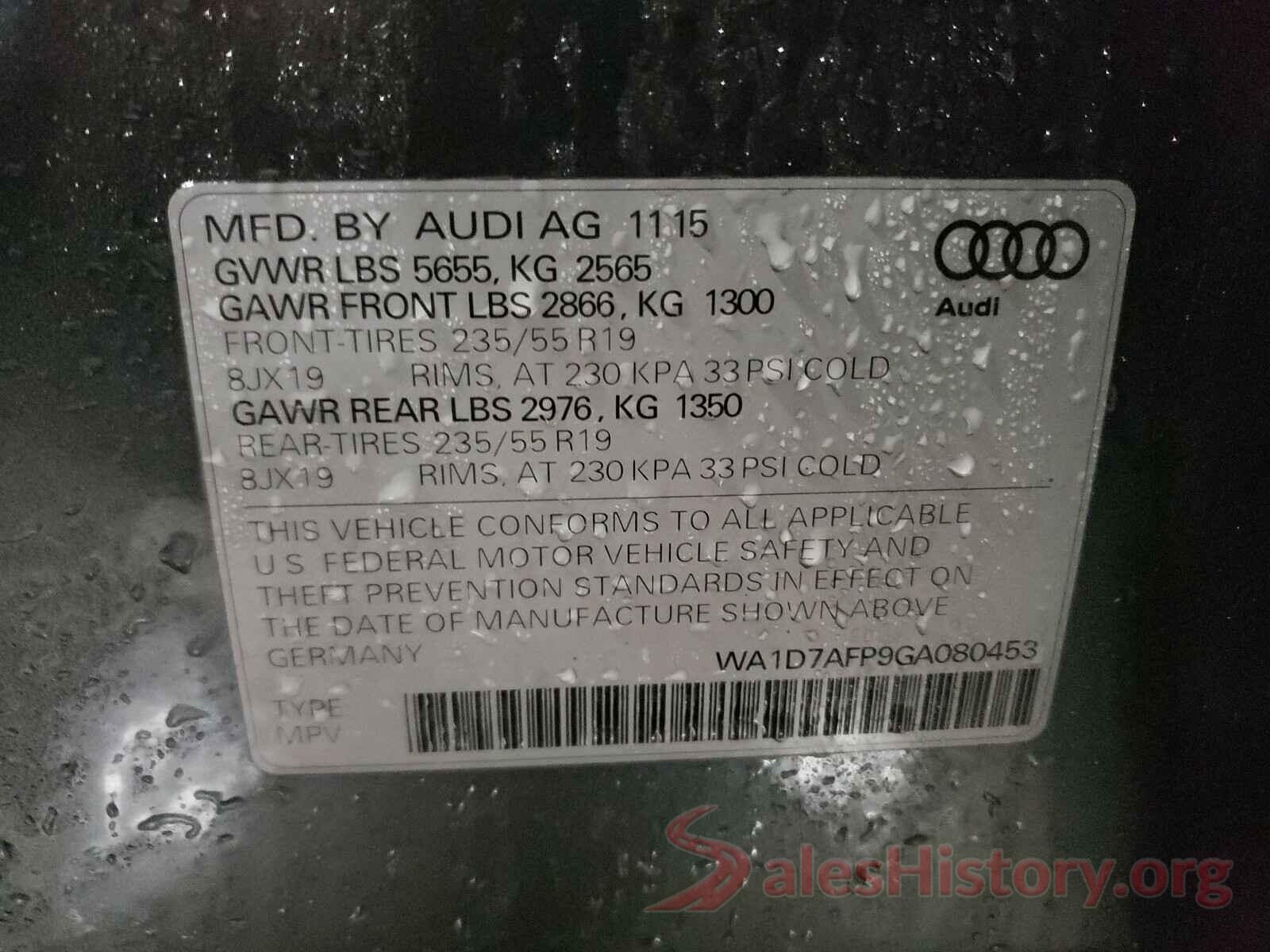 WA1D7AFP9GA080453 2016 AUDI Q5