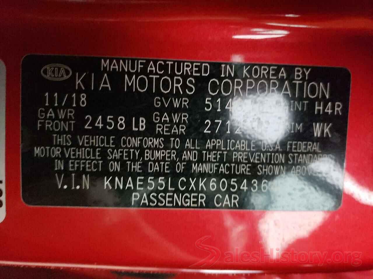 KNAE55LCXK6054364 2019 KIA STINGER