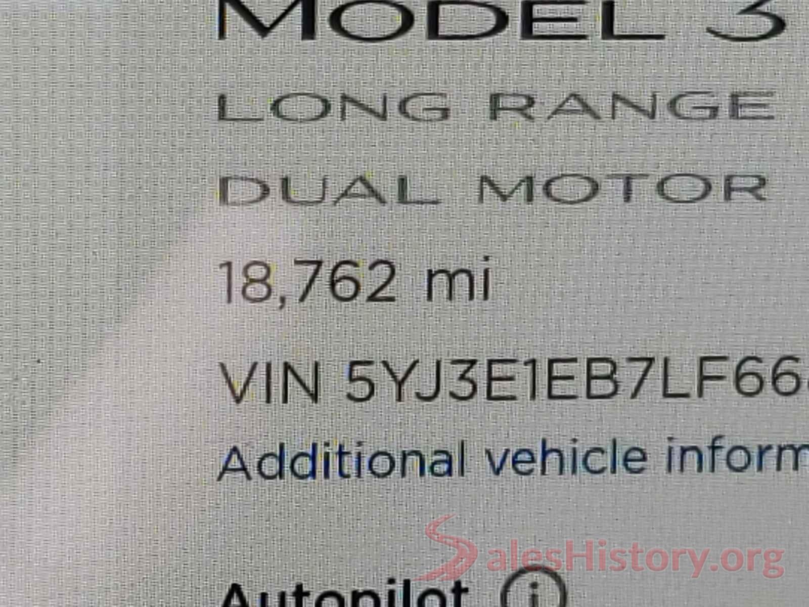 5YJ3E1EB7LF668799 2020 TESLA MODEL 3