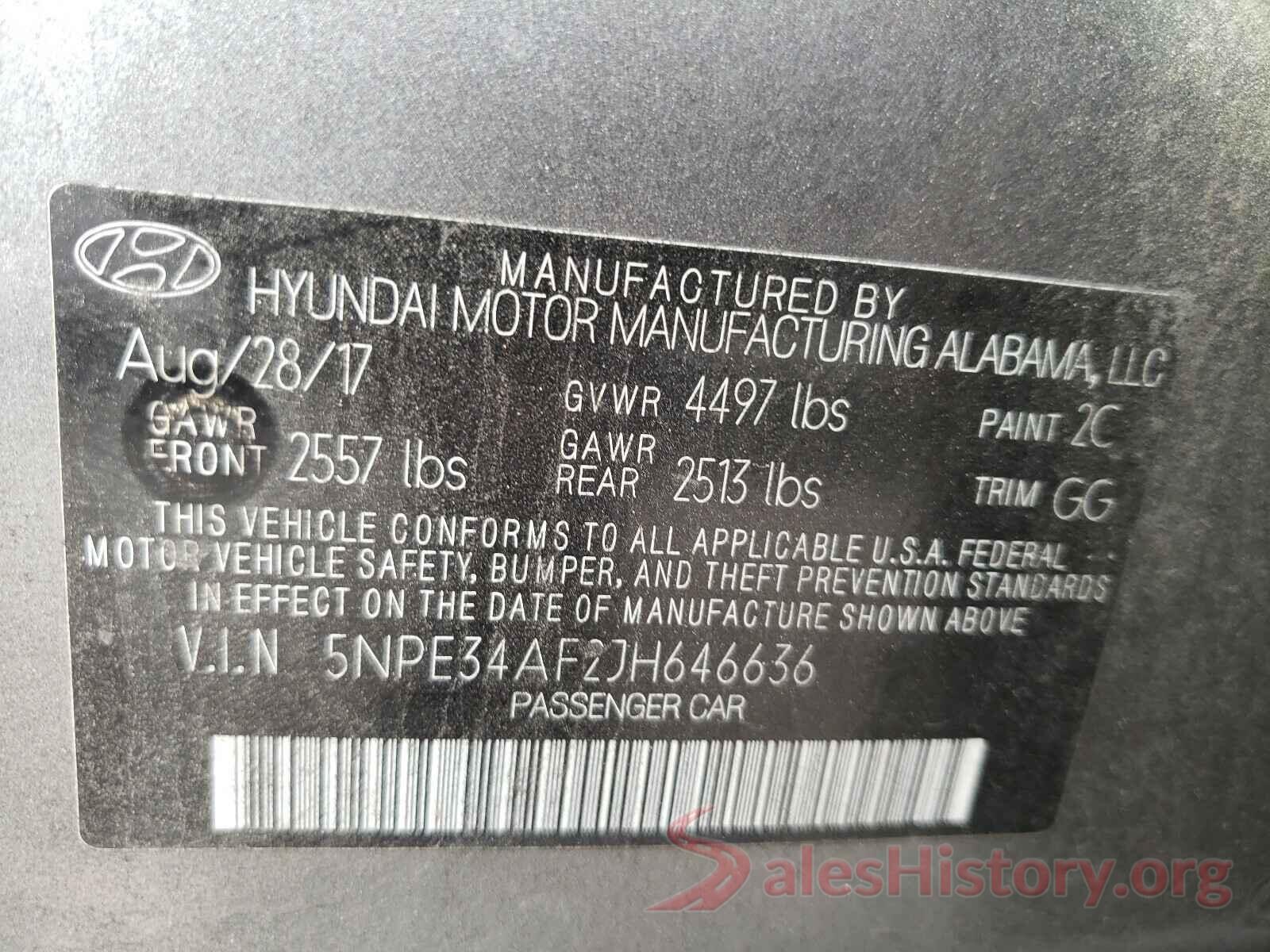 5NPE34AF2JH646636 2018 HYUNDAI SONATA