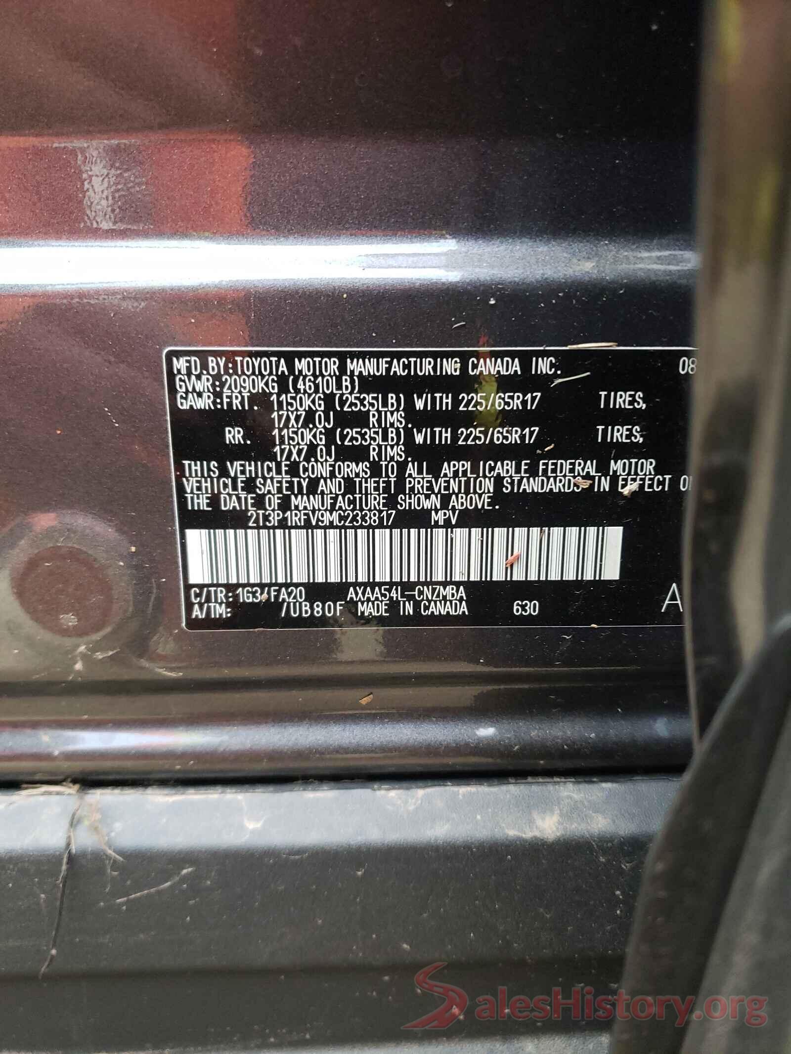 2T3P1RFV9MC233817 2021 TOYOTA RAV4