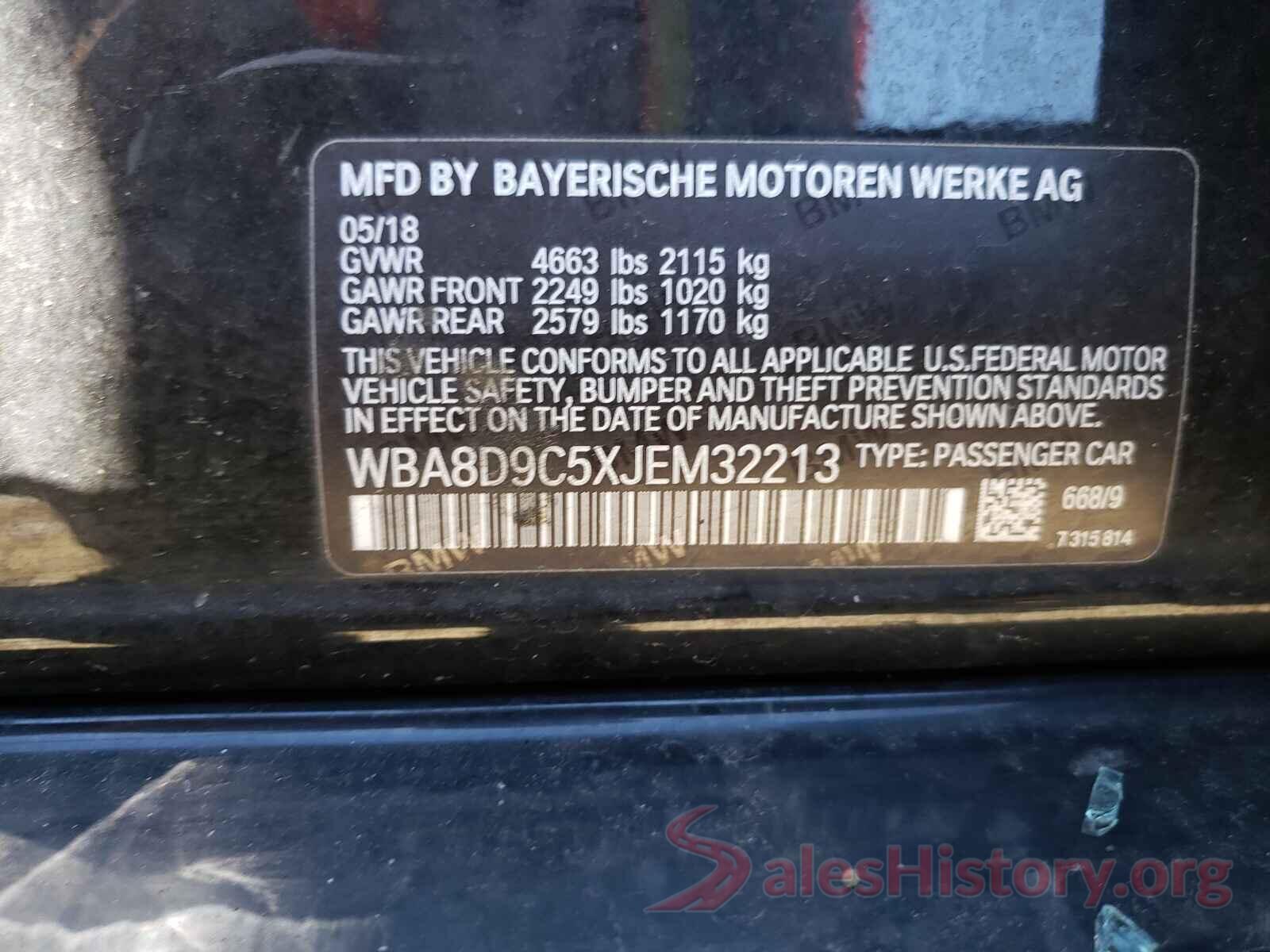 WBA8D9C5XJEM32213 2018 BMW 3 SERIES