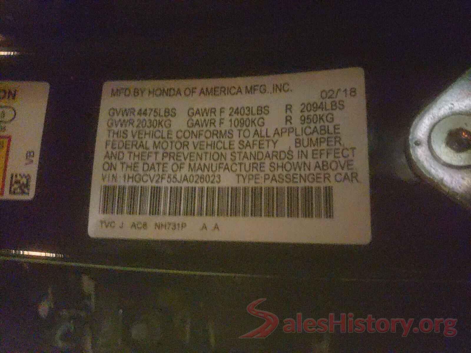 1HGCV2F55JA026023 2018 HONDA ACCORD