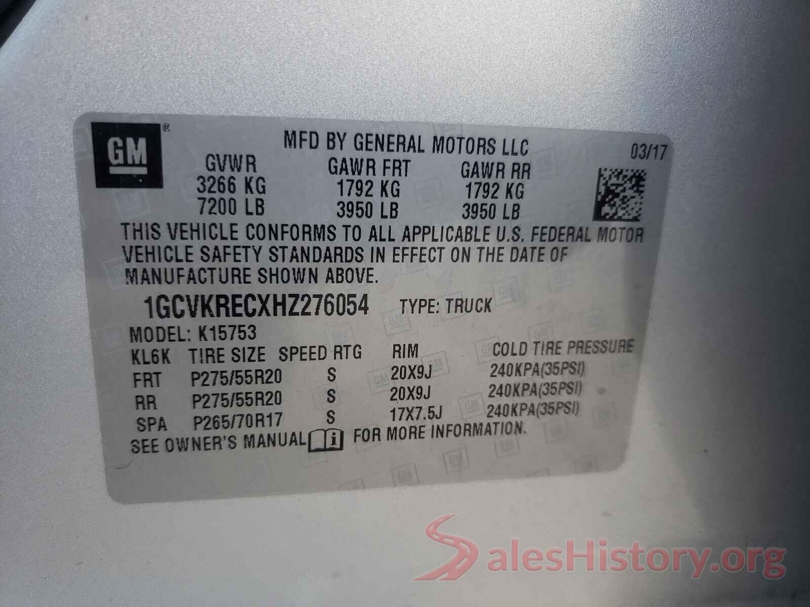 1GCVKRECXHZ276054 2017 CHEVROLET SILVERADO