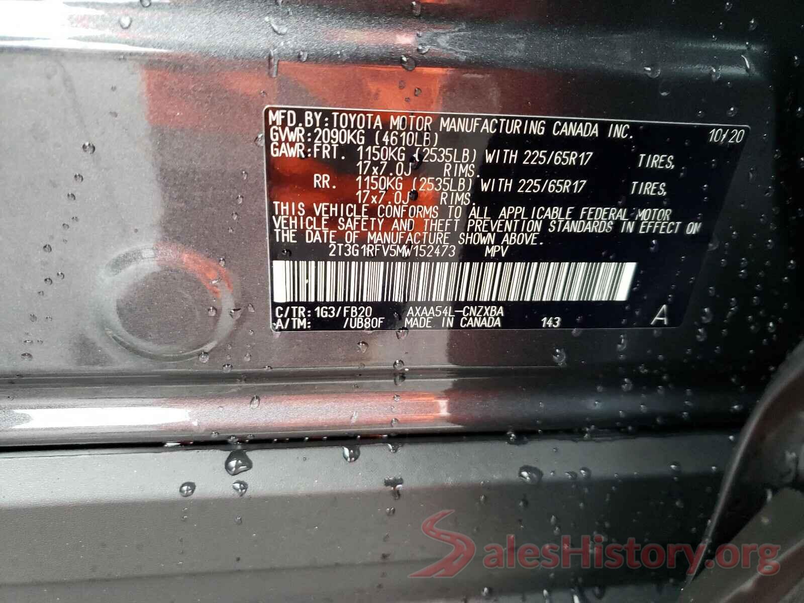 2T3G1RFV5MW152473 2021 TOYOTA RAV4