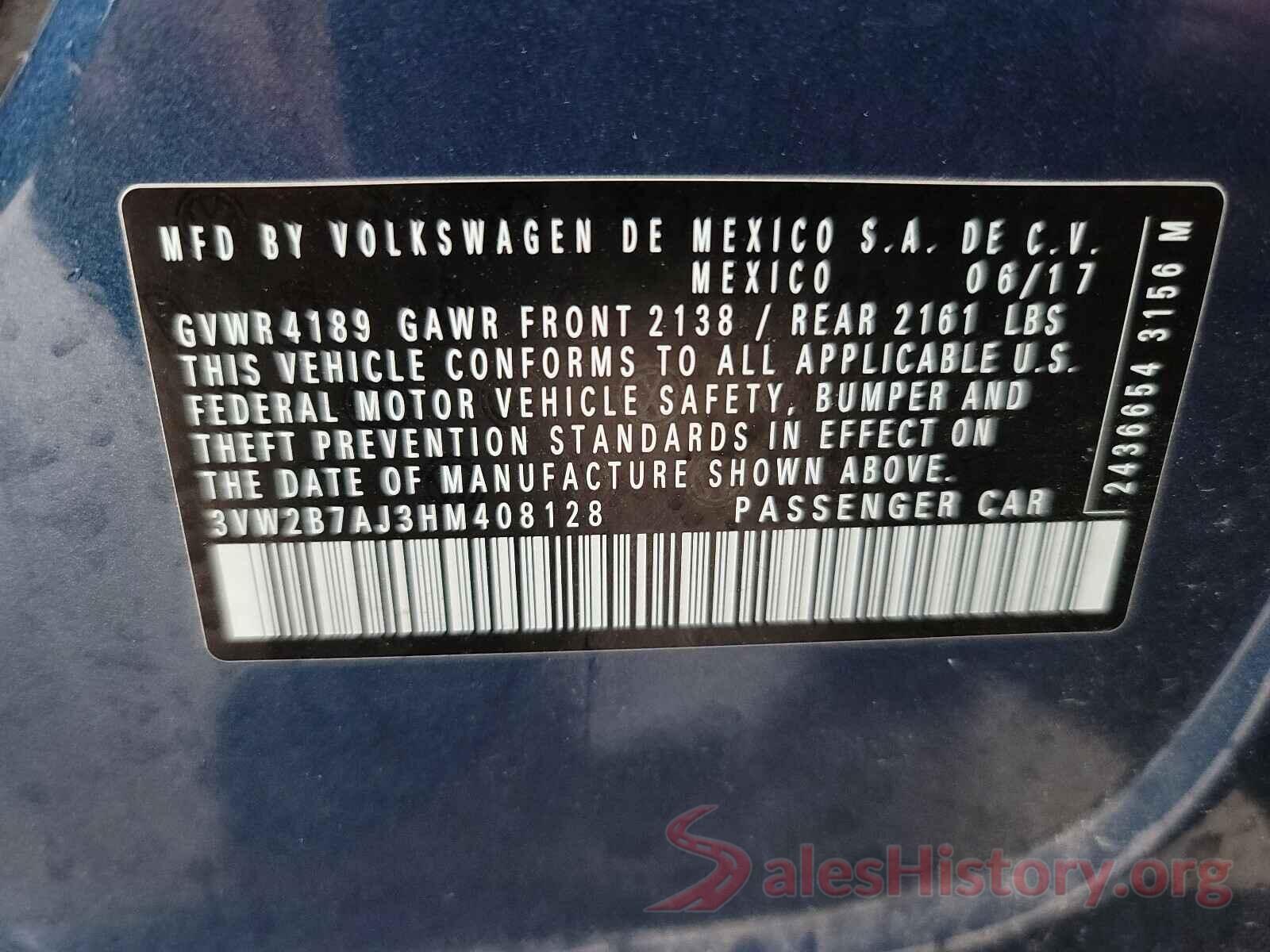 3VW2B7AJ3HM408128 2017 VOLKSWAGEN JETTA