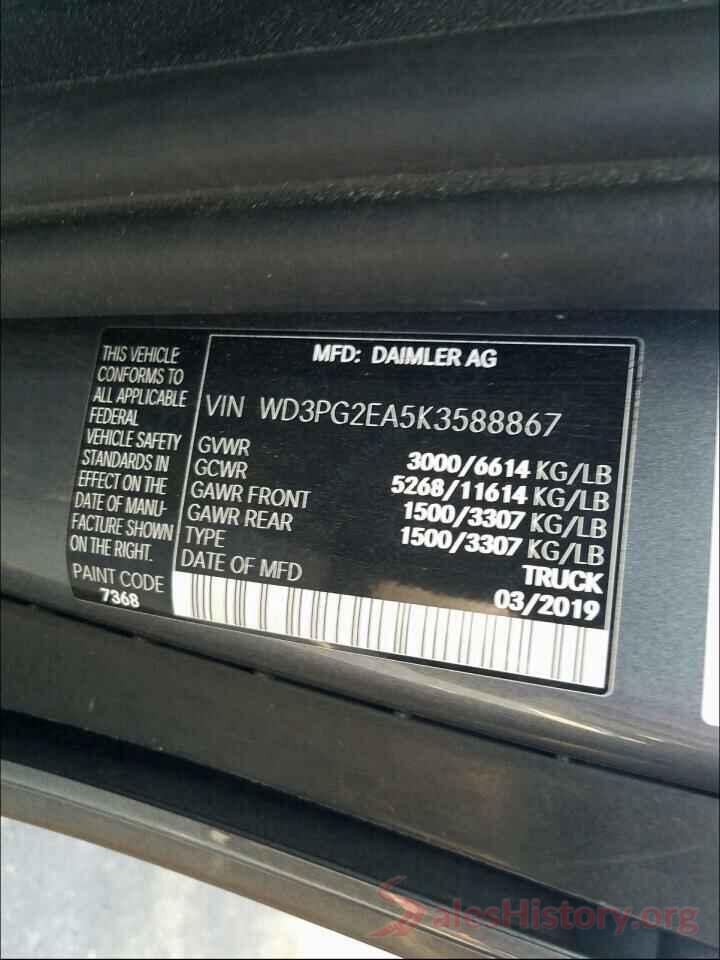 WD3PG2EA5K3588867 2019 MERCEDES-BENZ ALL OTHER