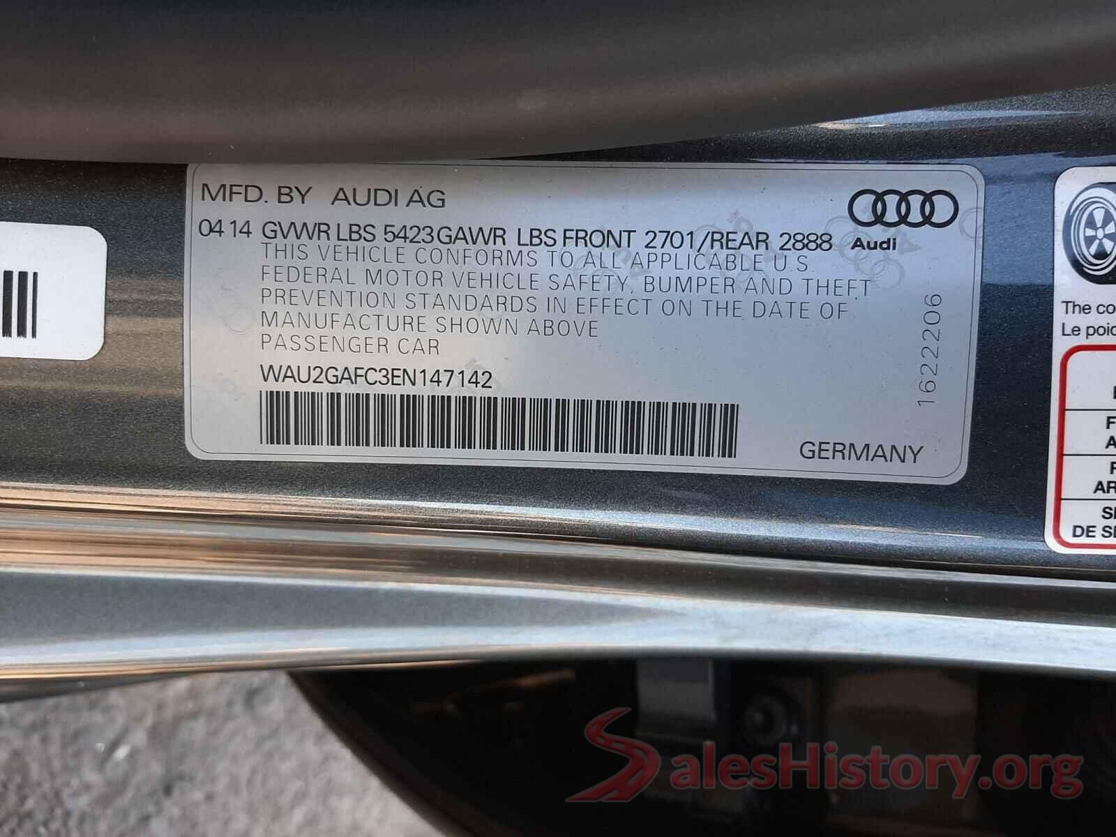 3AU2GAFC3EN147142 2014 AUDI A7