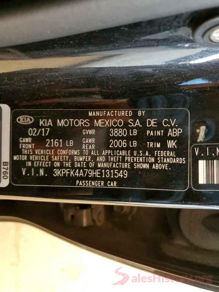 3KPFK4A79HE131549 2017 KIA FORTE