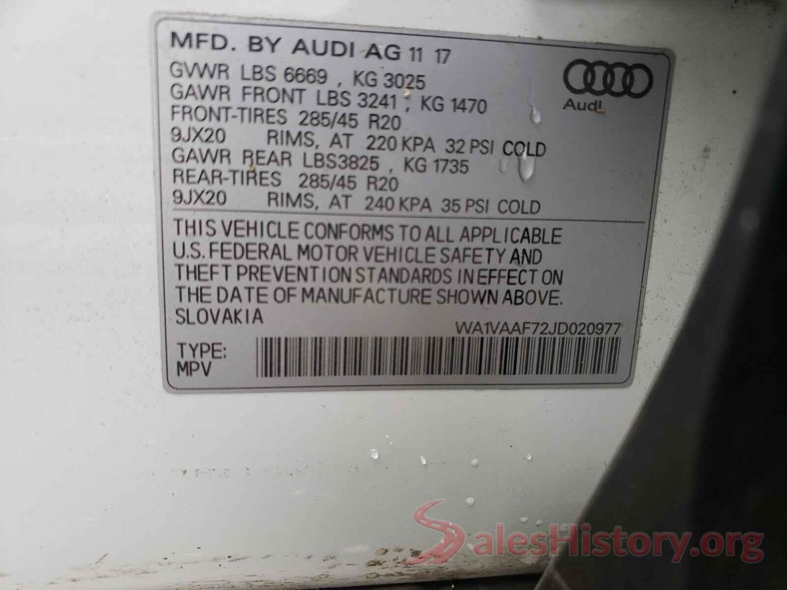 WA1VAAF72JD020977 2018 AUDI Q7