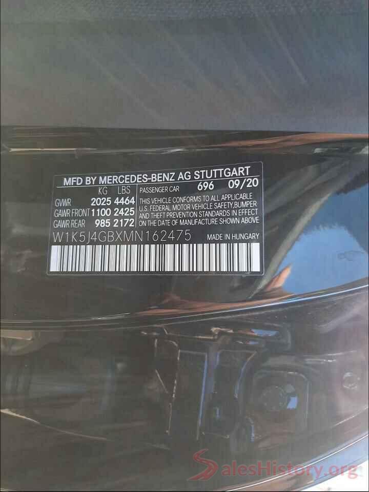 W1K5J4GBXMN162475 2021 MERCEDES-BENZ C CLASS