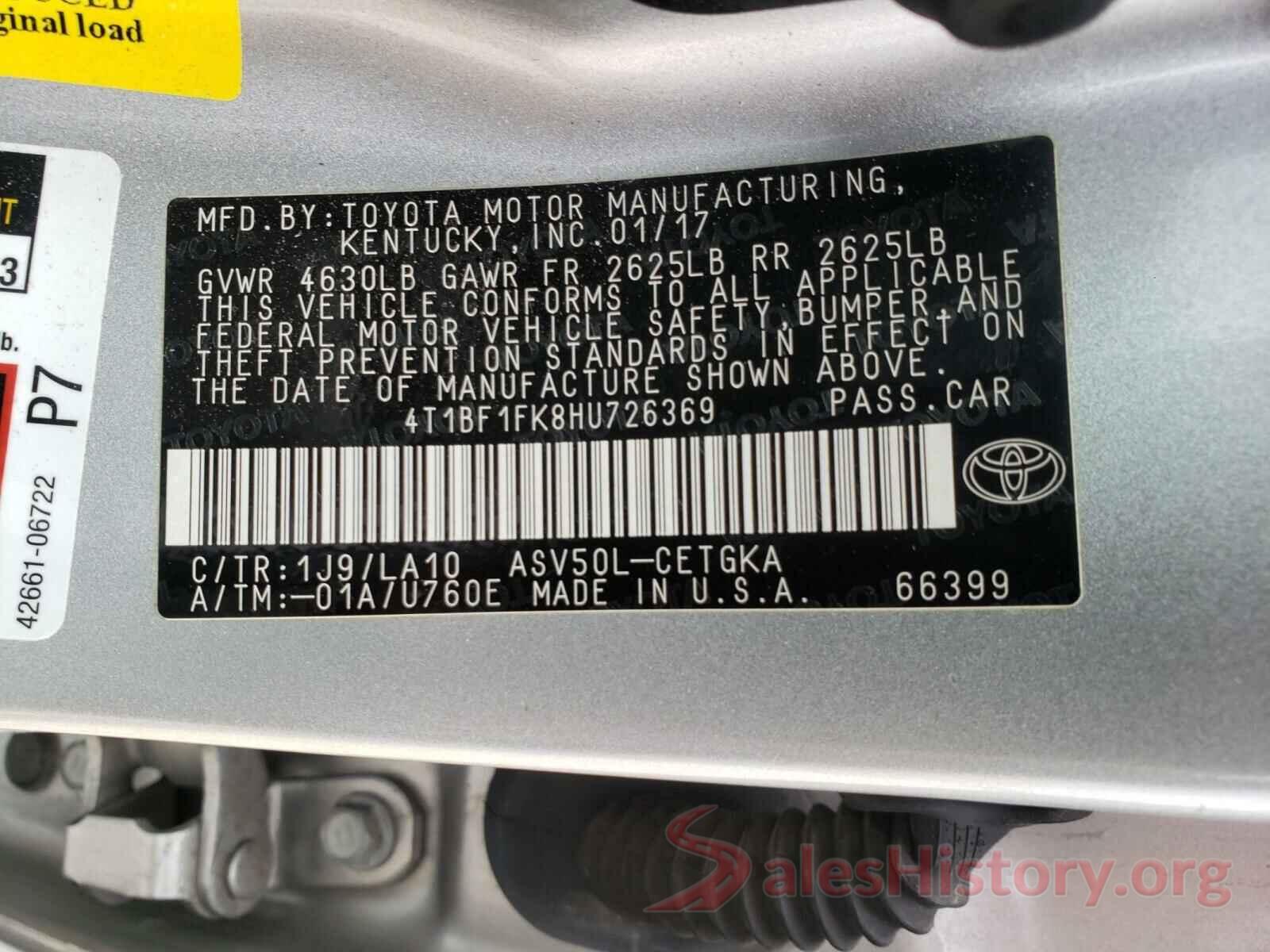 4T1BF1FK8HU726369 2017 TOYOTA CAMRY