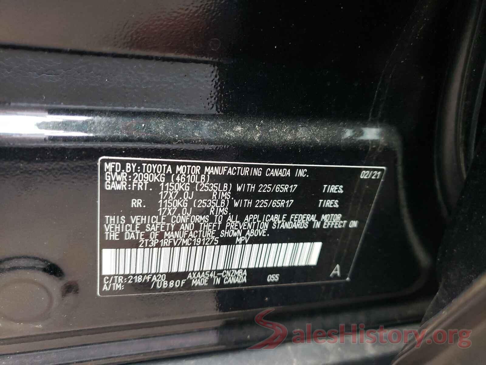 2T3P1RFV7MC191275 2021 TOYOTA RAV4