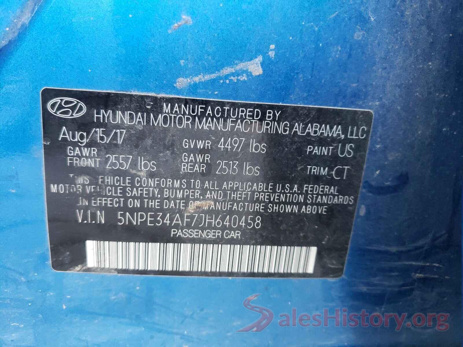 5NPE34AF7JH640458 2018 HYUNDAI SONATA