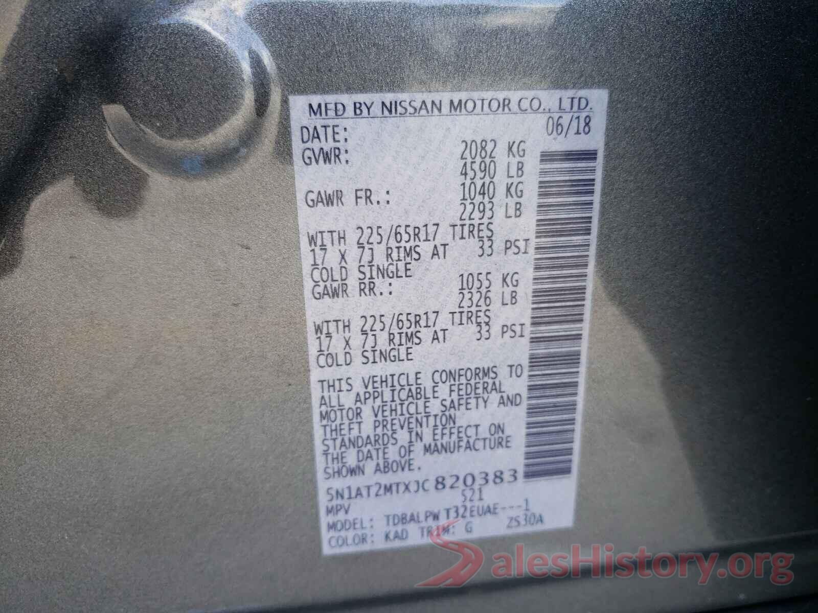 5N1AT2MTXJC820383 2018 NISSAN ROGUE