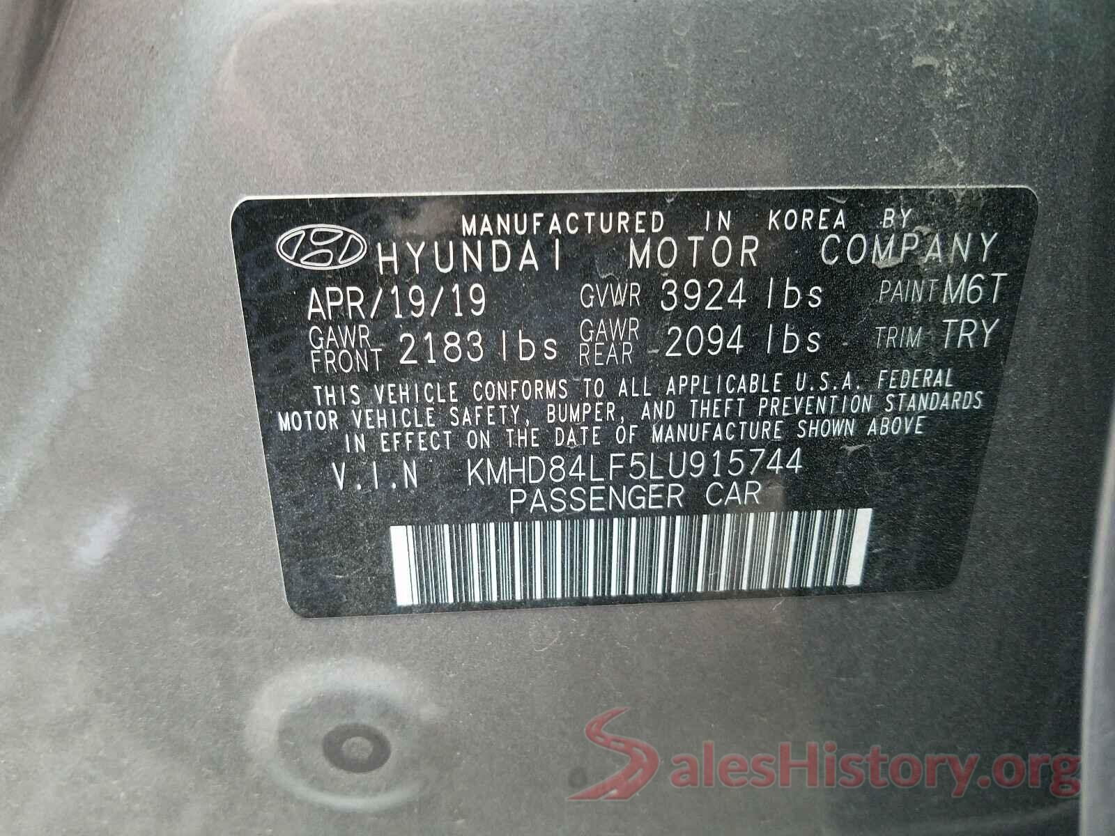 KMHD84LF5LU915744 2020 HYUNDAI ELANTRA