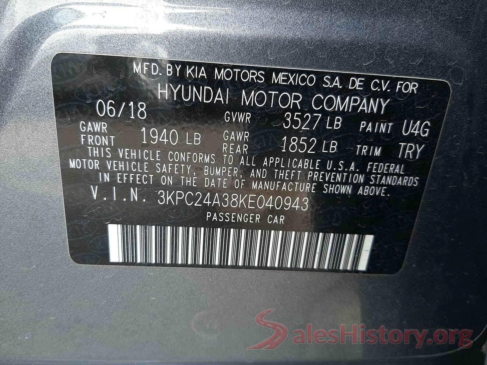 3KPC24A38KE040943 2019 HYUNDAI ACCENT