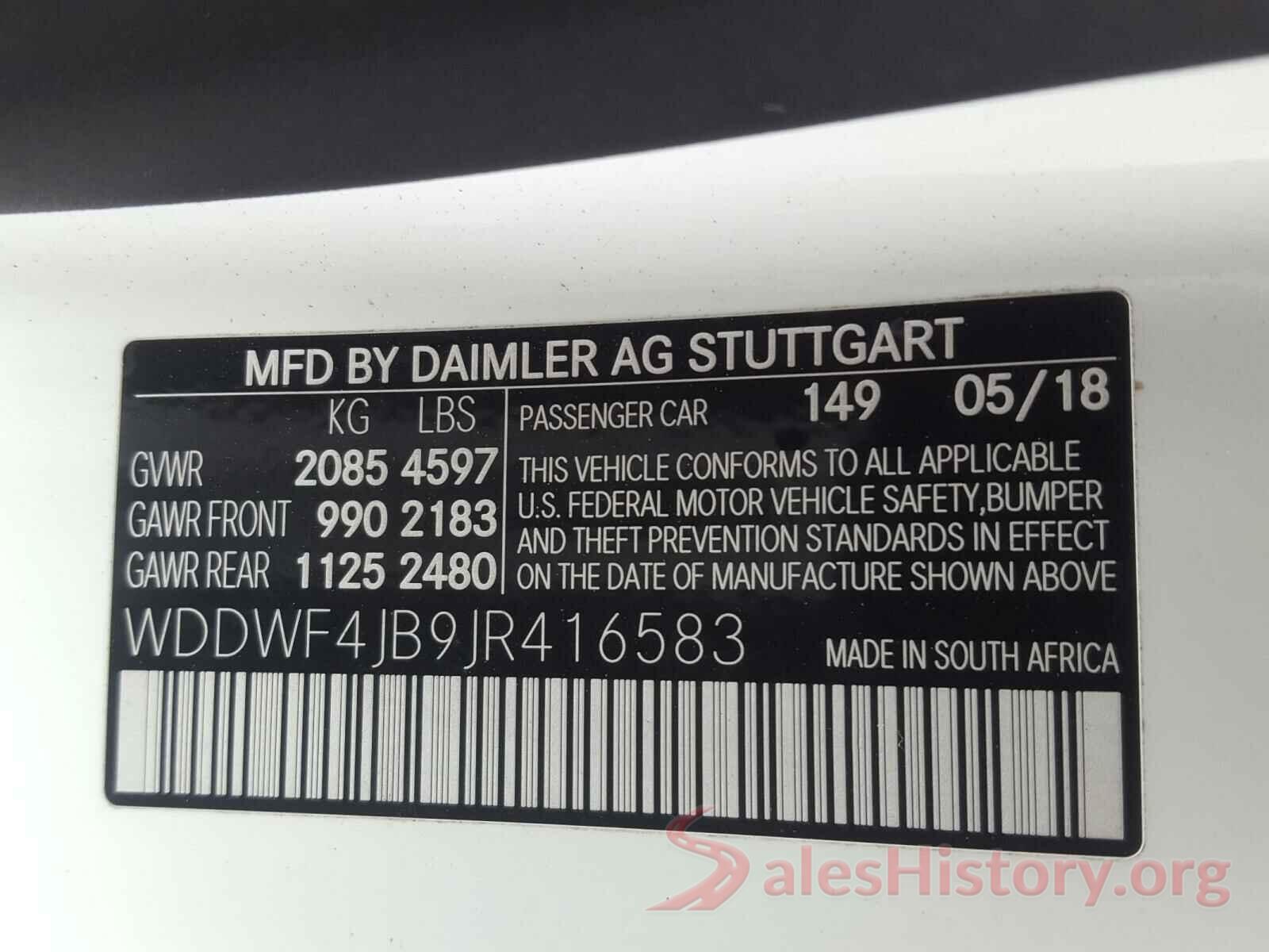 WDDWF4JB9JR416583 2018 MERCEDES-BENZ C CLASS