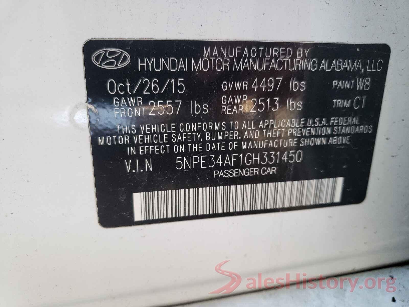 5NPE34AF1GH331450 2016 HYUNDAI SONATA