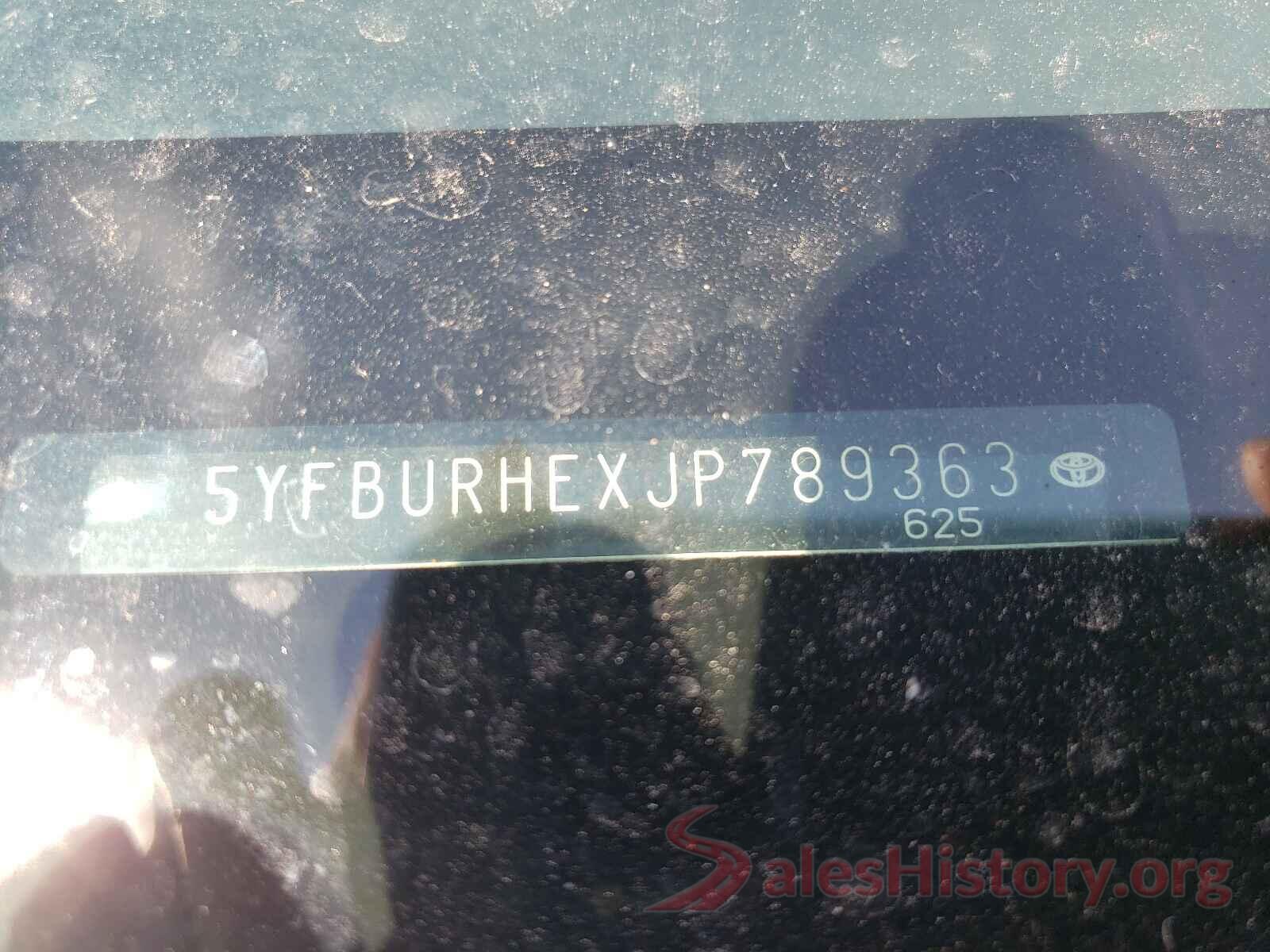 5YFBURHEXJP789363 2018 TOYOTA COROLLA