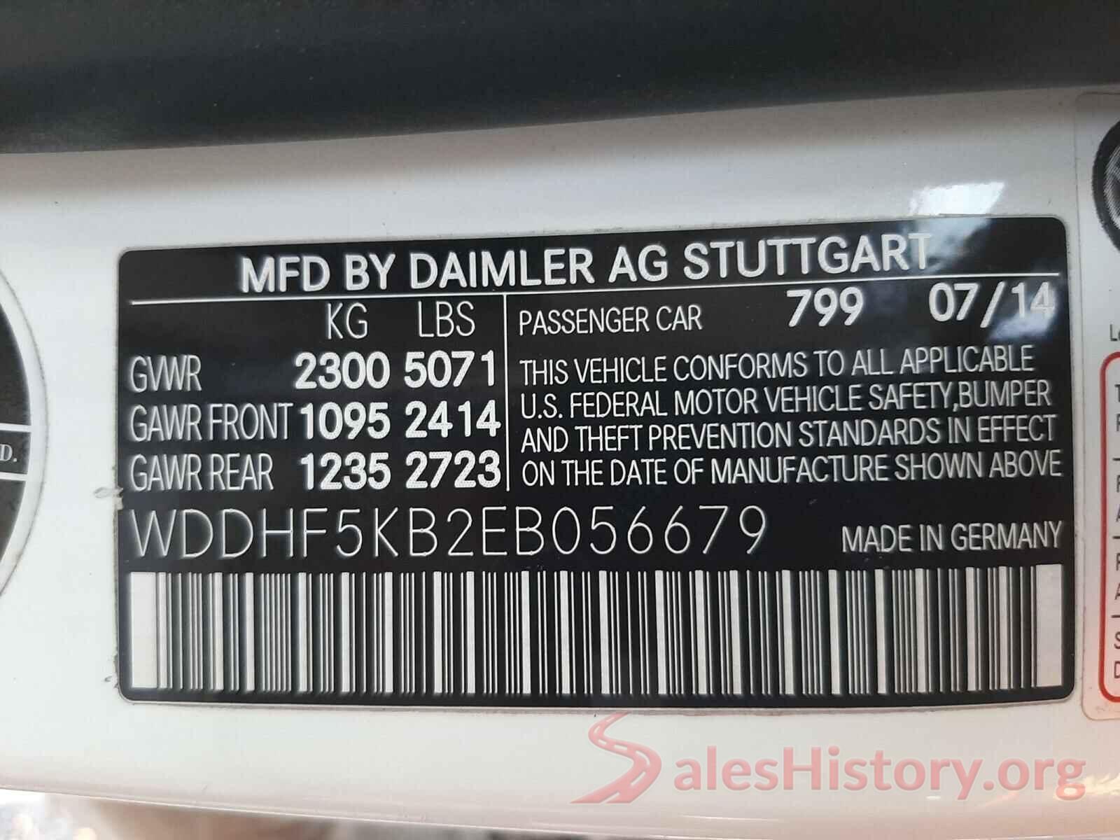 WDDHF5KB2EB056679 2014 MERCEDES-BENZ E-CLASS