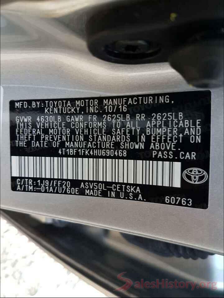 4T1BF1FK4HU690468 2017 TOYOTA CAMRY