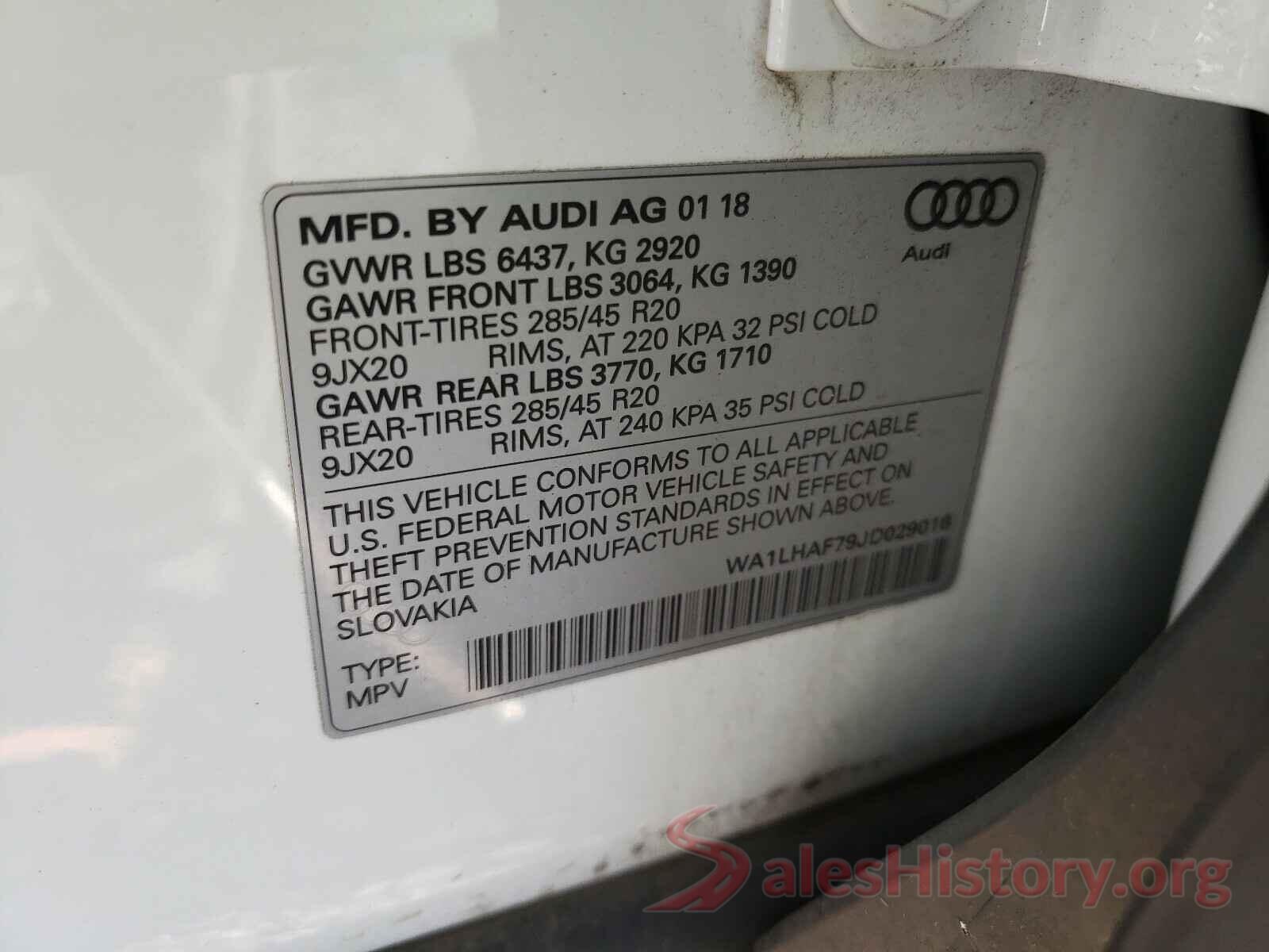 WA1LHAF79JD029016 2018 AUDI Q7