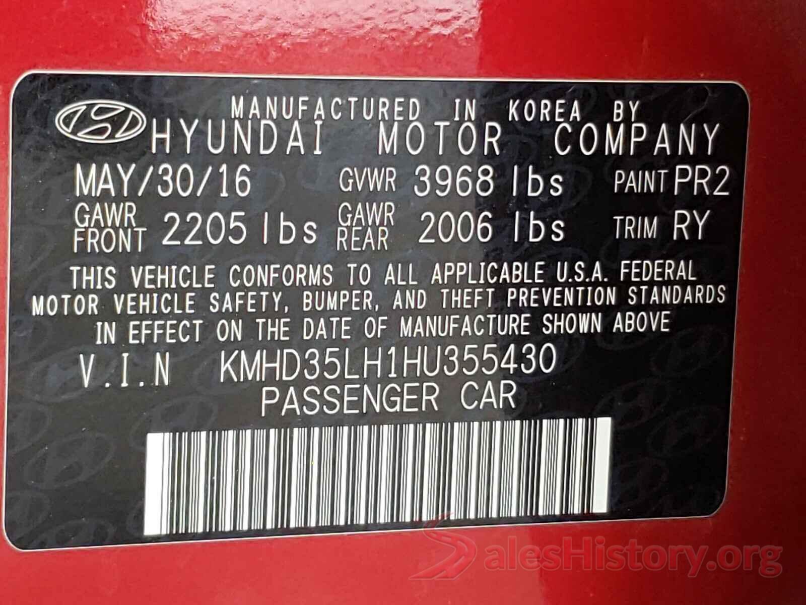 KMHD35LH1HU355430 2017 HYUNDAI ELANTRA